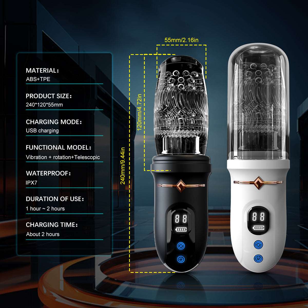 4.0 Version Male Rose Toy Thrusting Rotating Vibrating Oral Sex Penis Stroker - Image 6