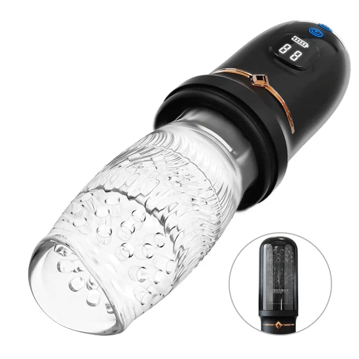4.0 Version Male Rose Toy Thrusting Rotating Vibrating Oral Sex Penis Stroker - Image 7