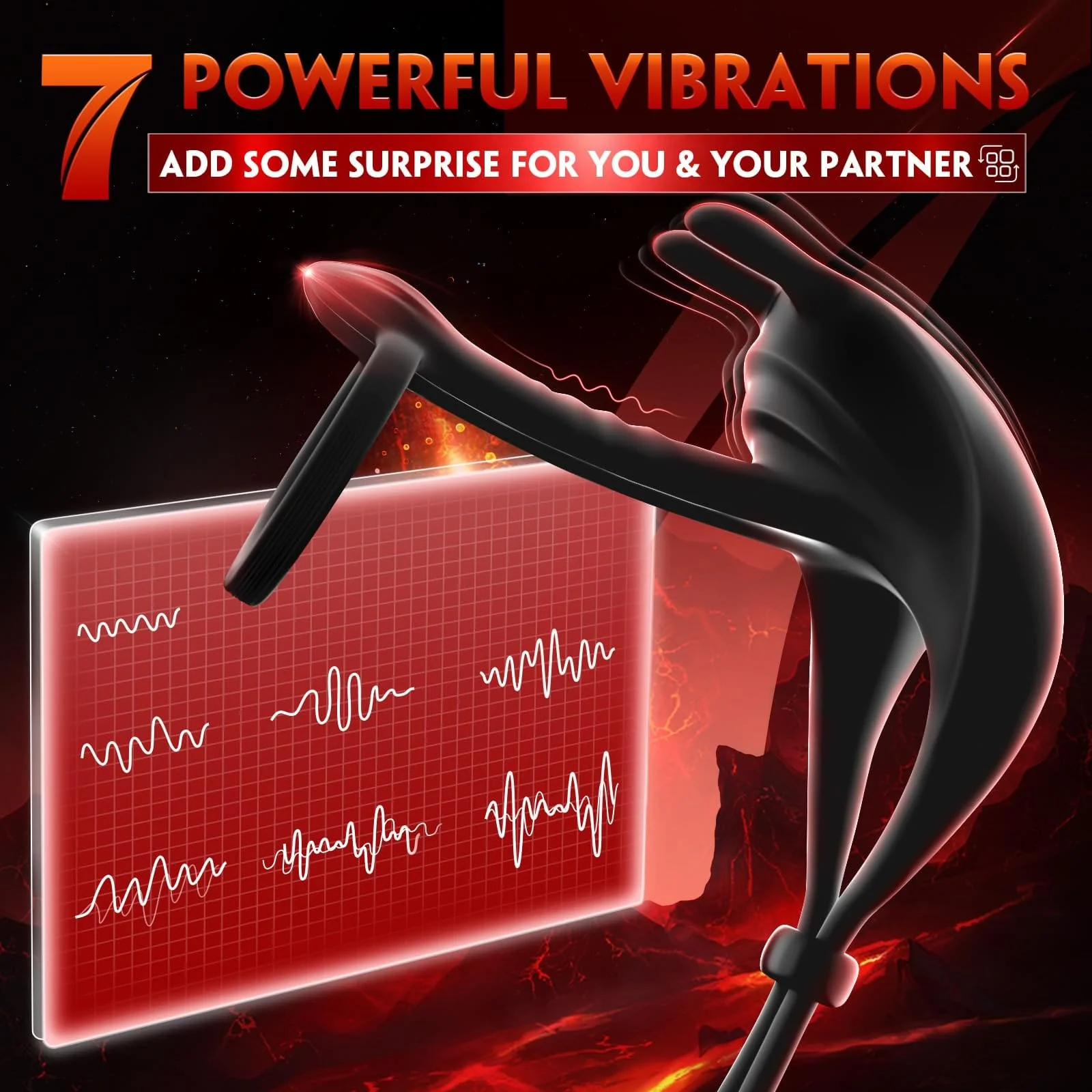 Bunny RIng Vibrating Cock Ring with 2 Penis Ring Penis Sleeve Mens Sex Toys - Image 4