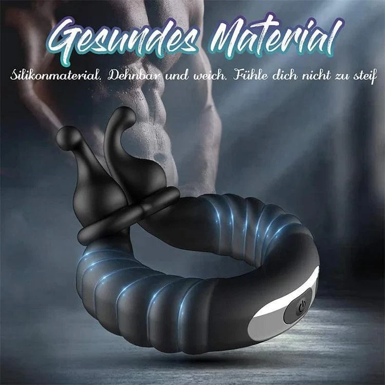 Vibrating Dual Penis Ring Dildo Stretchy Cock Ring - Image 6
