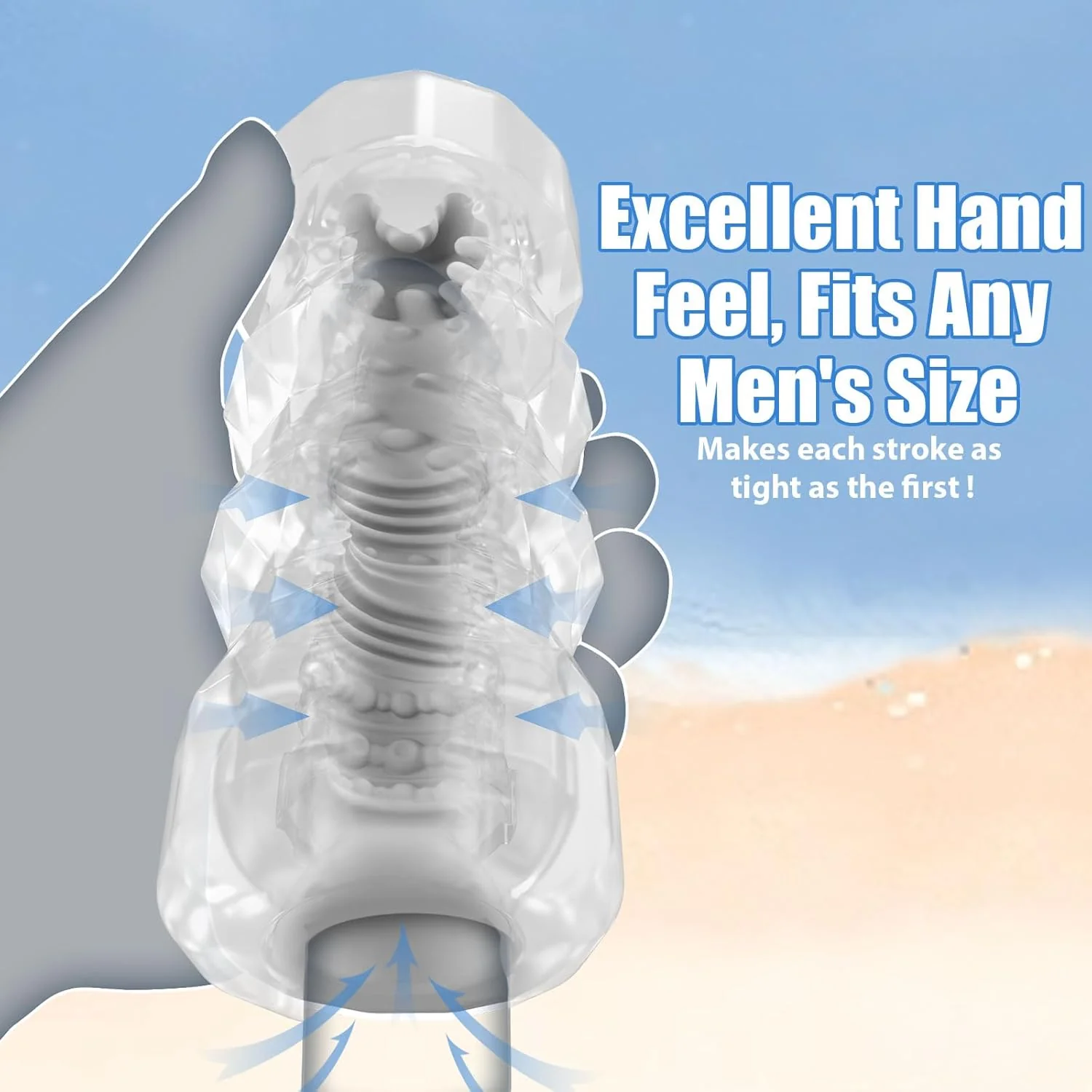 Manual Male Masturbation Realistic 3D Textured Stroker 5 Colors - Image 3