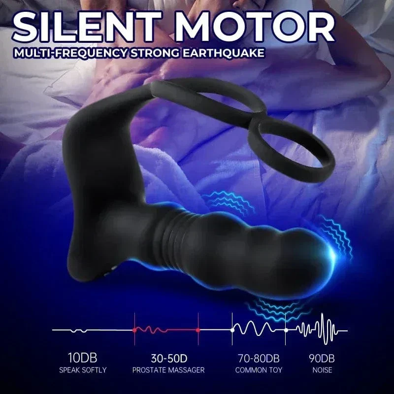 Massager Masturbation 9 Frequency Remote Control Anal Vibrator with Cock Ring - Image 6
