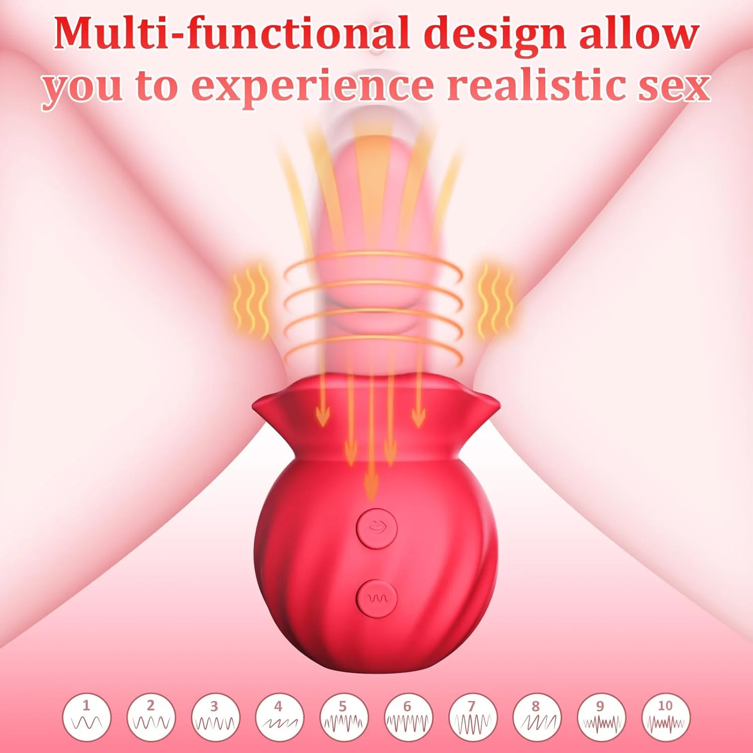 Mouth Vibrators Female Clitoral Vagina Anal Sex Stimulator with 3 Sucking 10 Wiggling & Vibrating Modes - Image 4