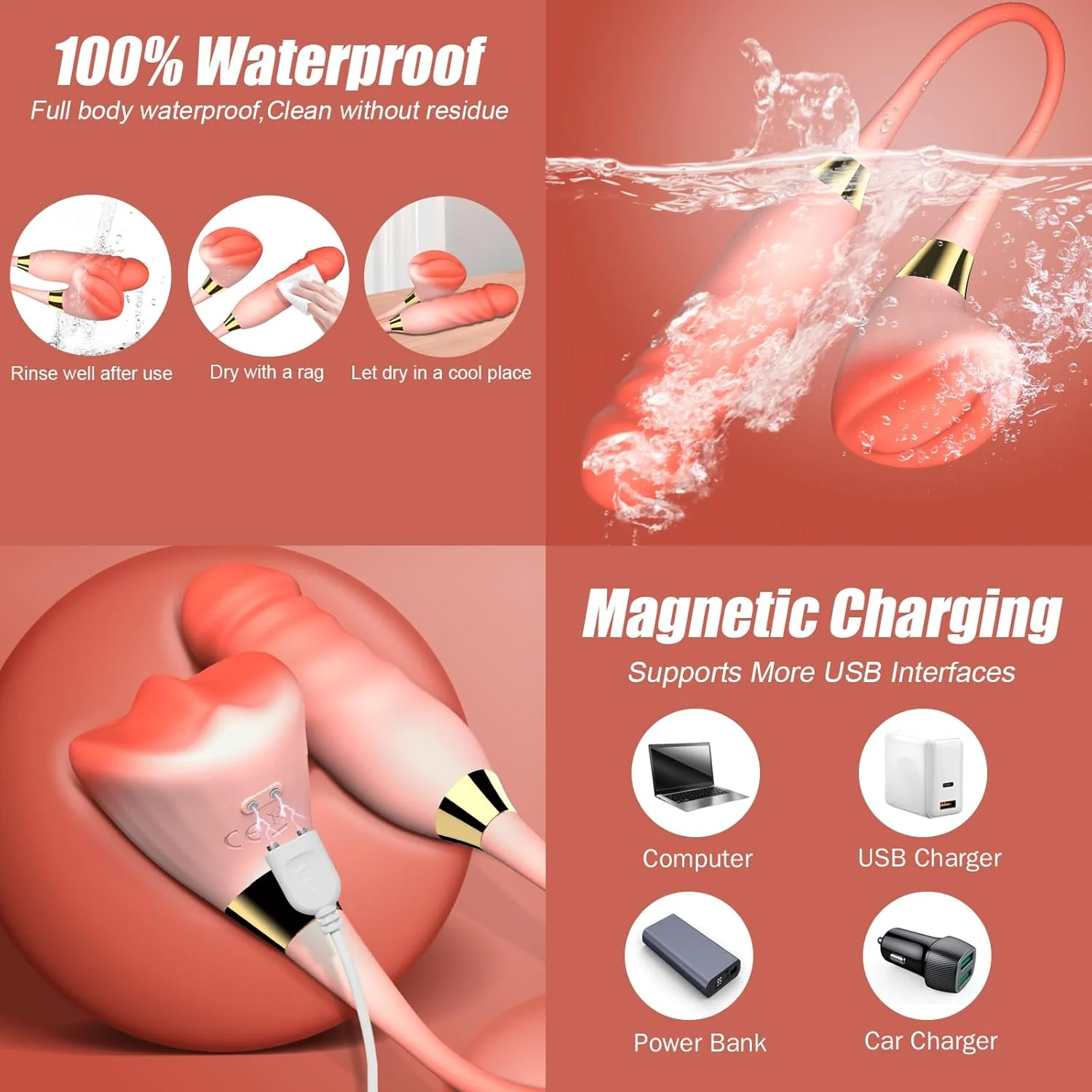 Mushroom 2 Pro Clit Nipple Vibration G Spot Thrusting Vibrator - Image 5