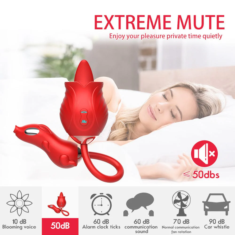 New Rose Double Head Tongue Licking Vibration Jump Egg For Women - Image 4