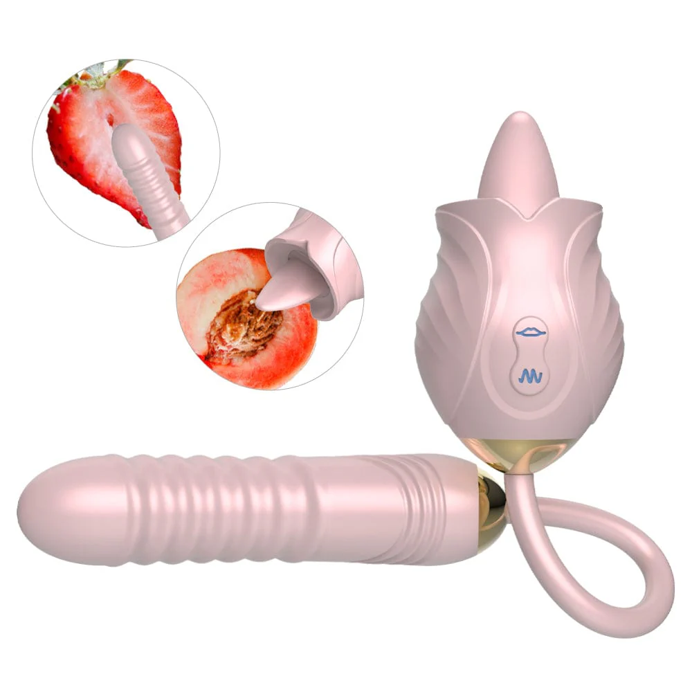 New Rose Toy Warming G-spot Tongue Licking Vibrator - Image 2
