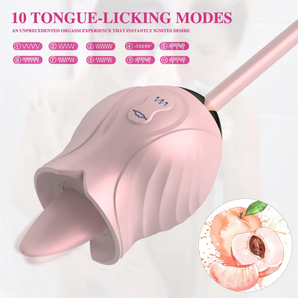 New Rose Toy Warming G-spot Tongue Licking Vibrator - Image 3