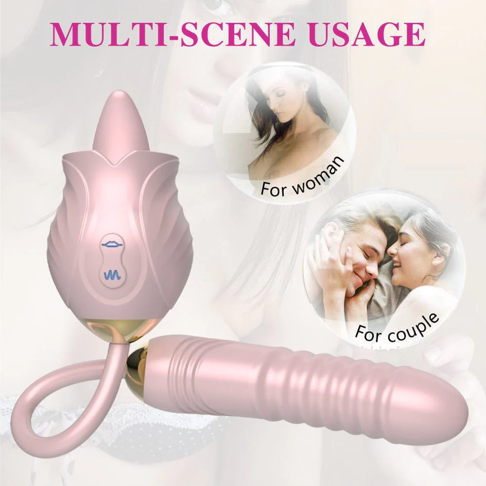 New Rose Toy Warming G-spot Tongue Licking Vibrator - Image 5