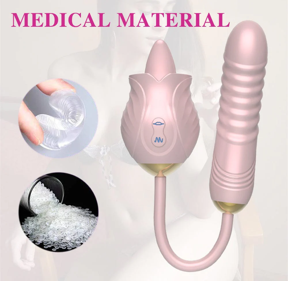 New Rose Toy Warming G-spot Tongue Licking Vibrator - Image 6