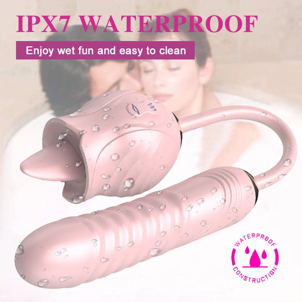 New Rose Toy Warming G-spot Tongue Licking Vibrator - Image 7