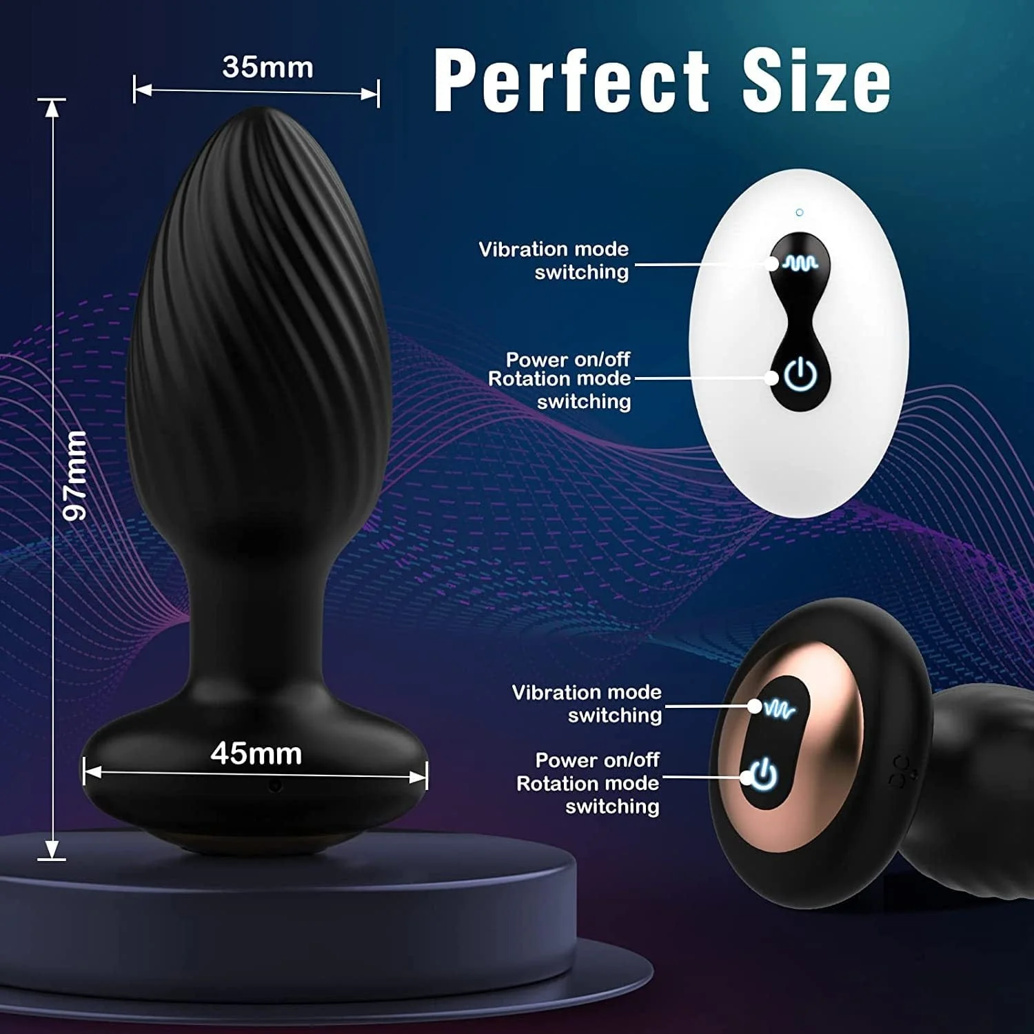 Noah - Wireless Remote Control Rotating & Vibrating Male Prostate Massager - Image 6