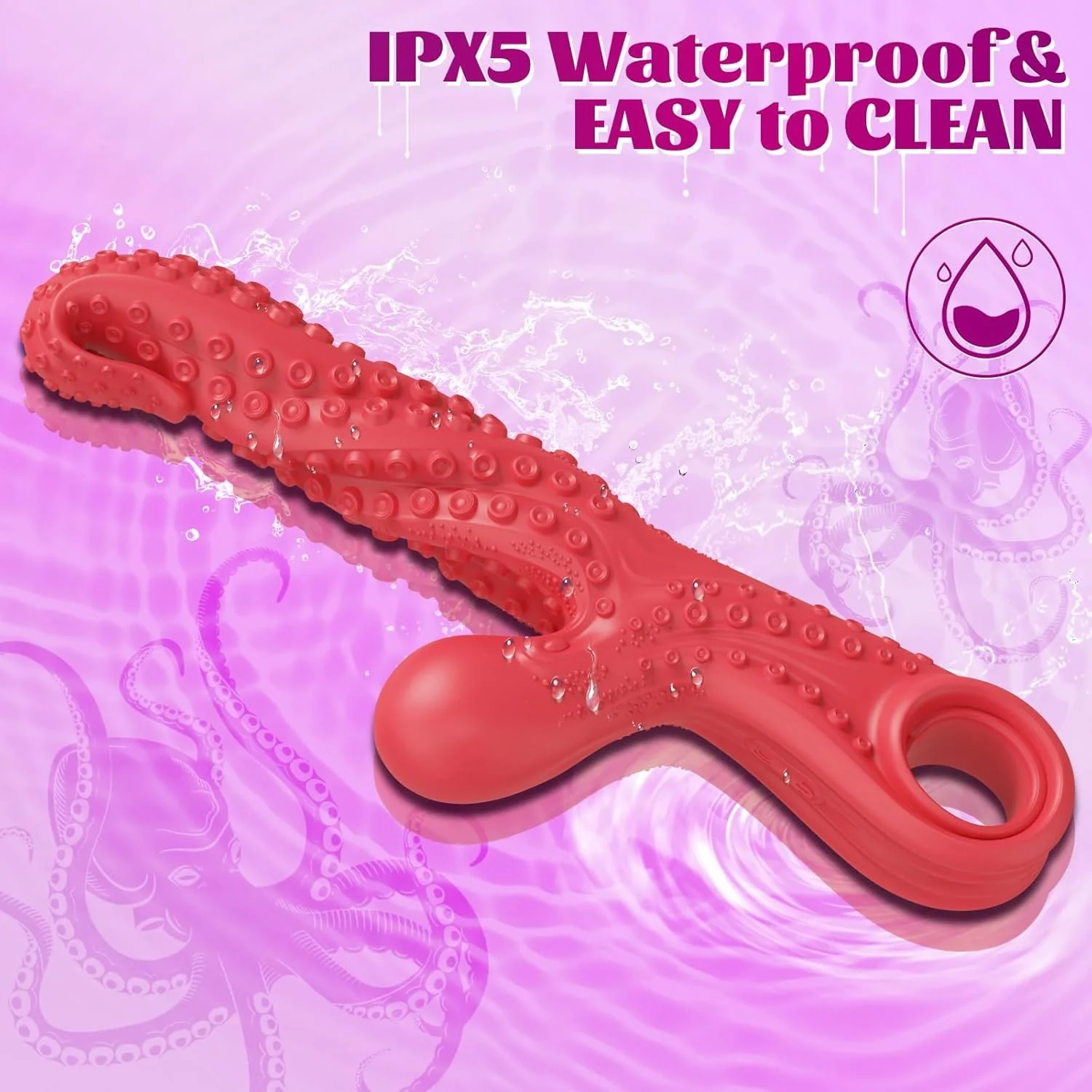 Octopus Tentacle Vibrating G-Spot Vibrator With Pull Ring - Image 5