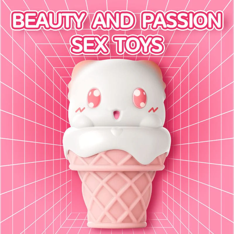 Peachy Bunny Ice Cream Cone Clitoral Suction Heating Vibrator - Image 3