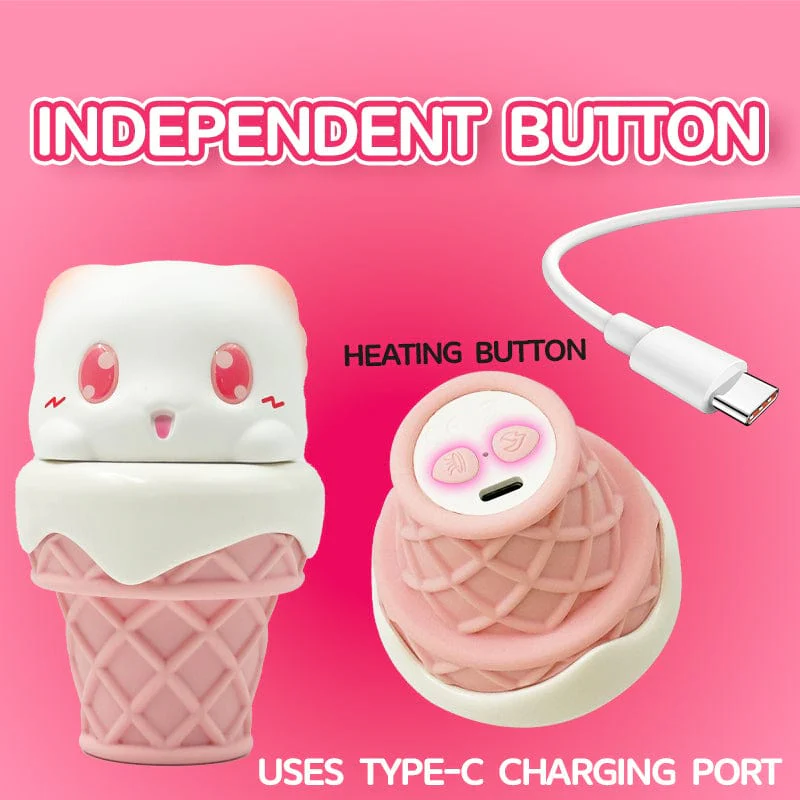 Peachy Bunny Ice Cream Cone Clitoral Suction Heating Vibrator - Image 6