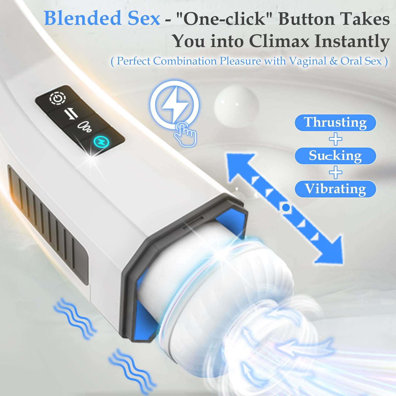 007-Ⅲ Penis 4D  Clip Suction Smart Real Voice Tongue Lick Male Masturbator - Image 11