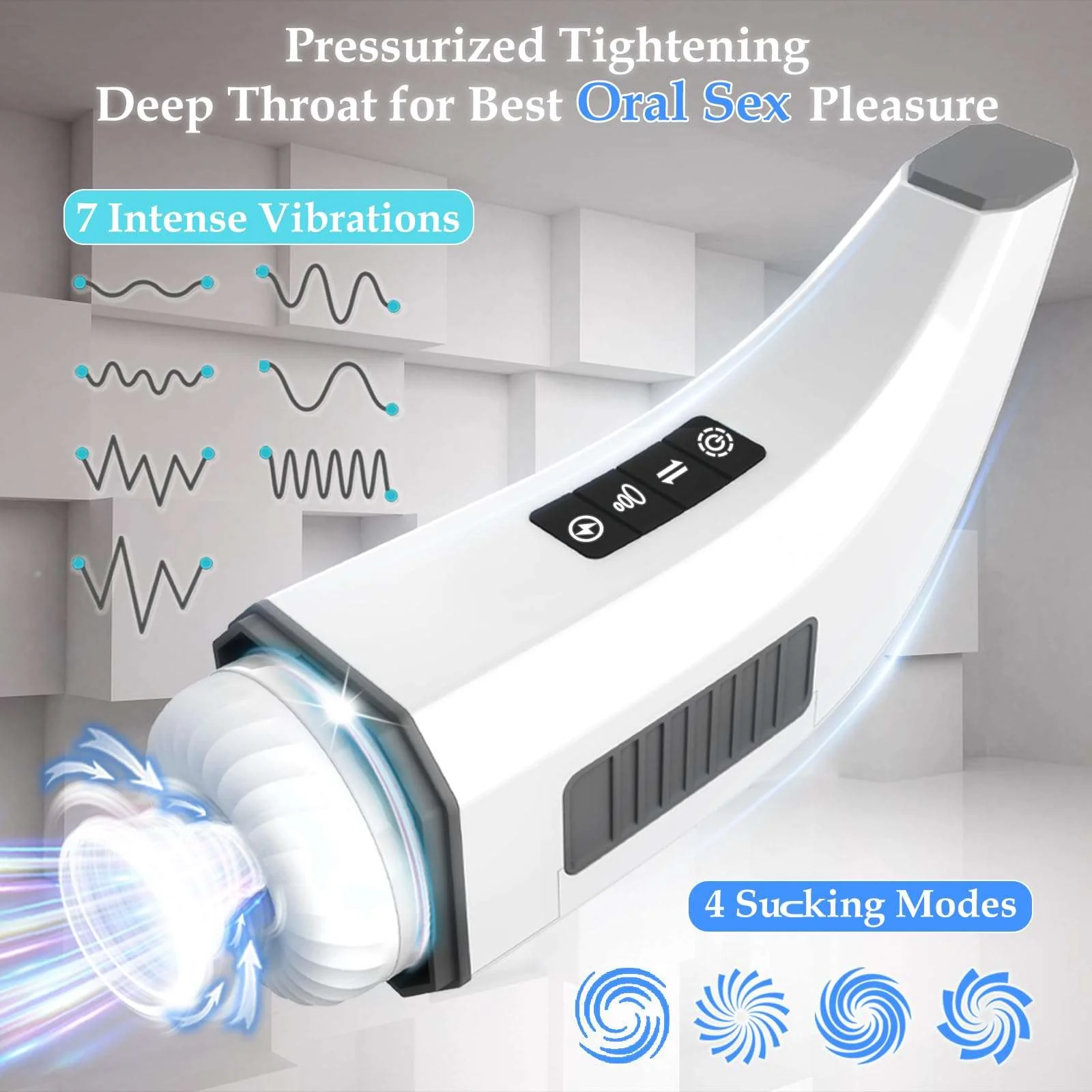 007-Ⅲ Penis 4D  Clip Suction Smart Real Voice Tongue Lick Male Masturbator - Image 12