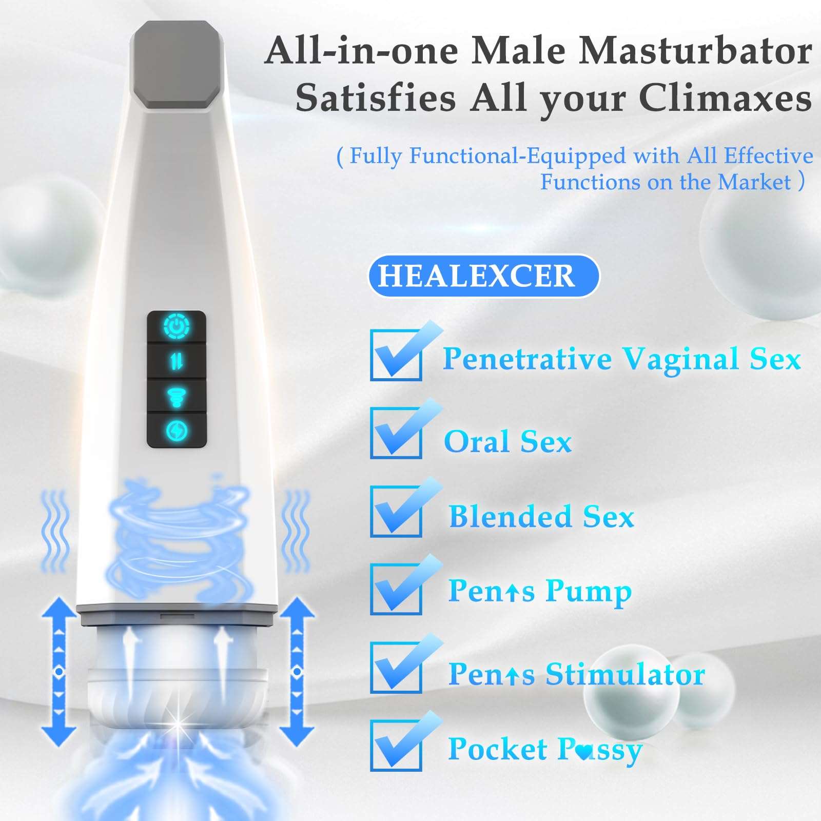 007-Ⅲ Penis 4D  Clip Suction Smart Real Voice Tongue Lick Male Masturbator - Image 7