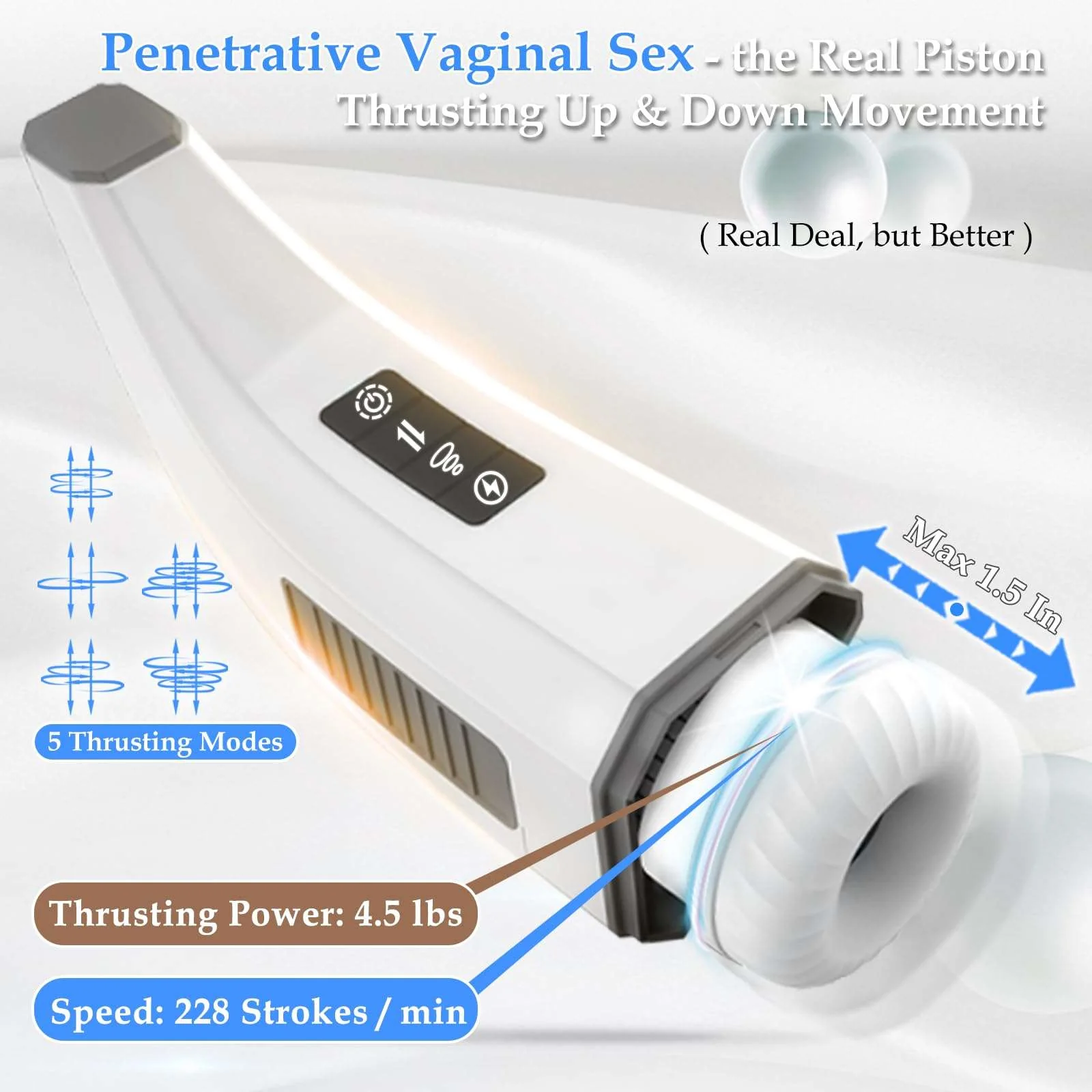 007-Ⅲ Penis 4D  Clip Suction Smart Real Voice Tongue Lick Male Masturbator - Image 9