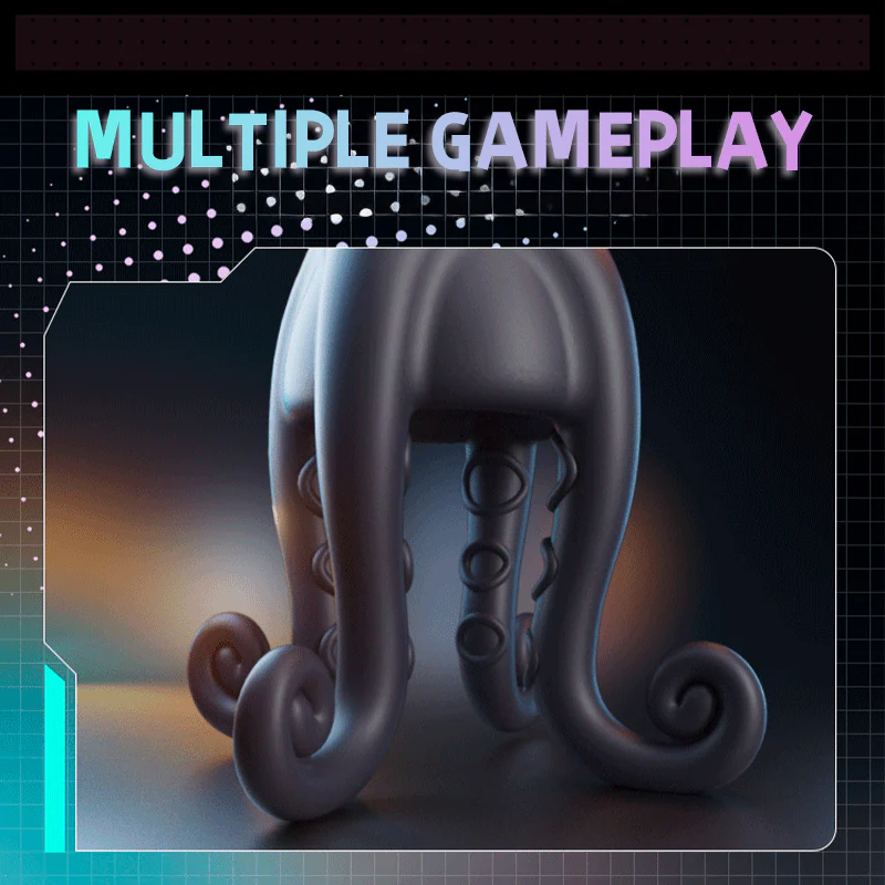 Penis Vibrator 10 Vibrating Modes with Barbel Tentacles Particles Octopus Male Sex Toys - Image 4