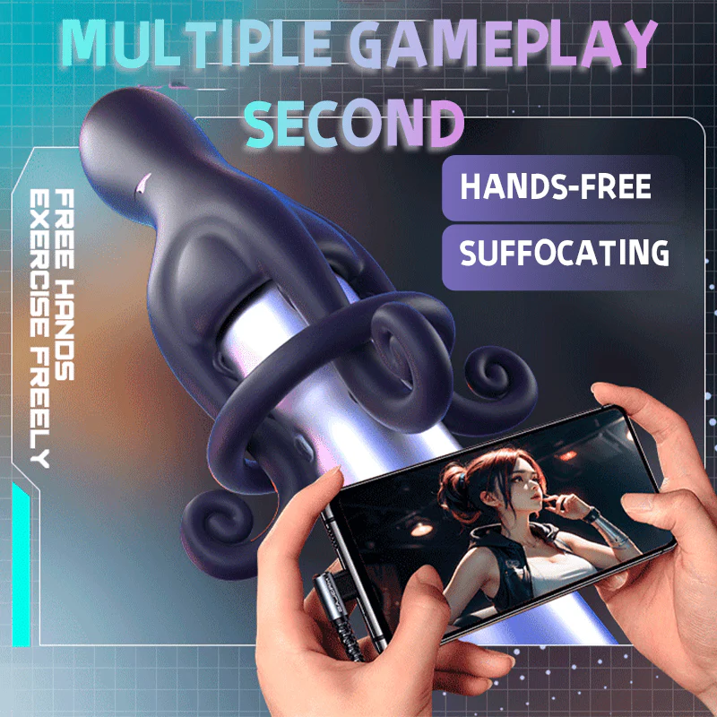 Penis Vibrator 10 Vibrating Modes with Barbel Tentacles Particles Octopus Male Sex Toys - Image 5