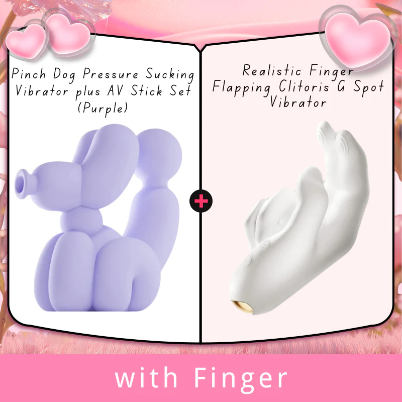 Pinch Dog Pressure Sucking Vibrator plus AV Stick Set - Image 14