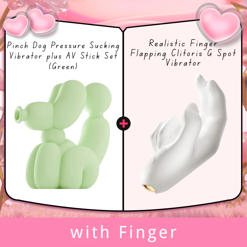 Pinch Dog Pressure Sucking Vibrator plus AV Stick Set - Image 15