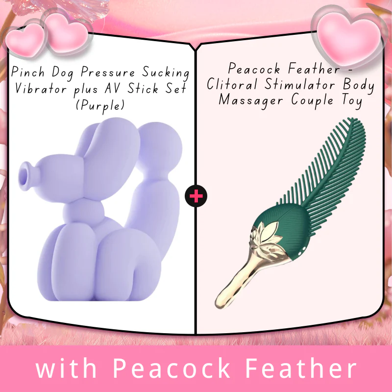 Pinch Dog Pressure Sucking Vibrator plus AV Stick Set - Image 17
