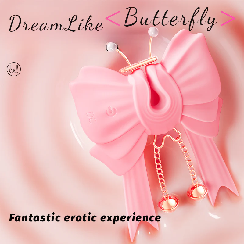 Pink Bowknot Vibrating Nipple Clamps App Control - Image 5