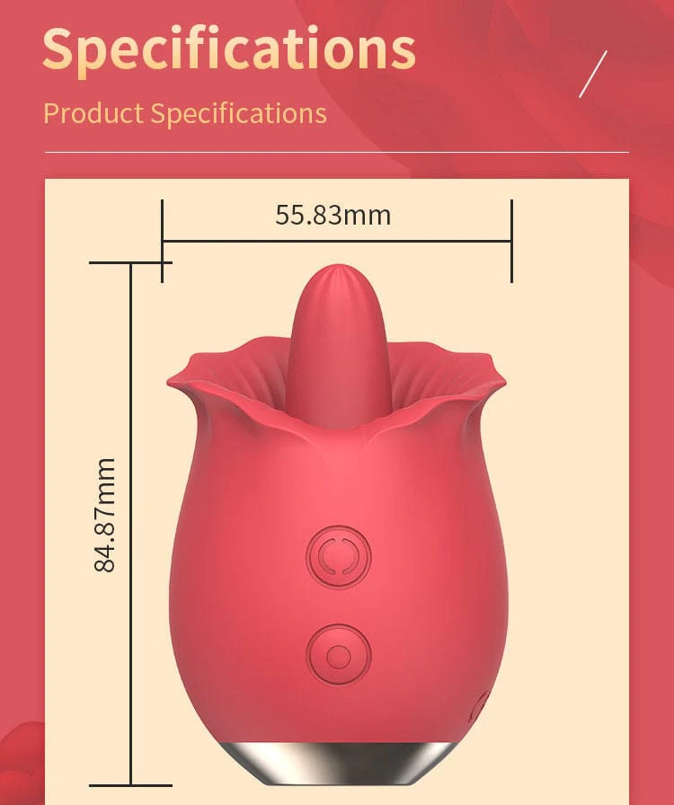 Powerful Rose Toy Vibrator With Tongue Licking Oral Nipple Clit Clitoris Stimulator - Image 7