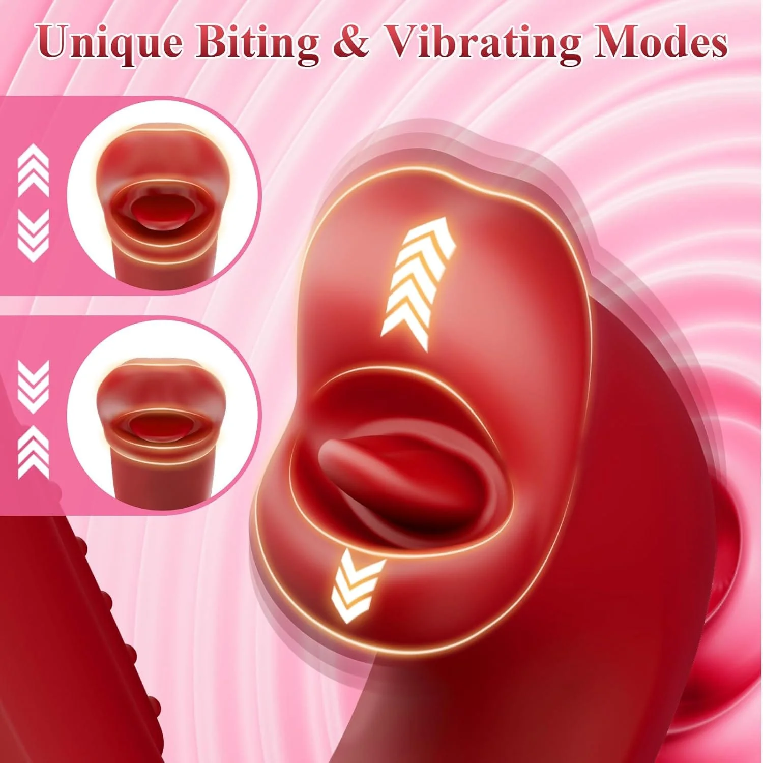 Pull Ring Rose Muncher Biting Tongue Flapping G Spot Vibrator - Image 3