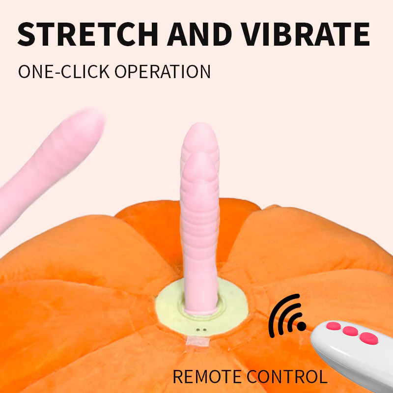 Pumpkin-shaped Pillow Style Thrusting Dildo Sex Machine Vibrator - Image 3