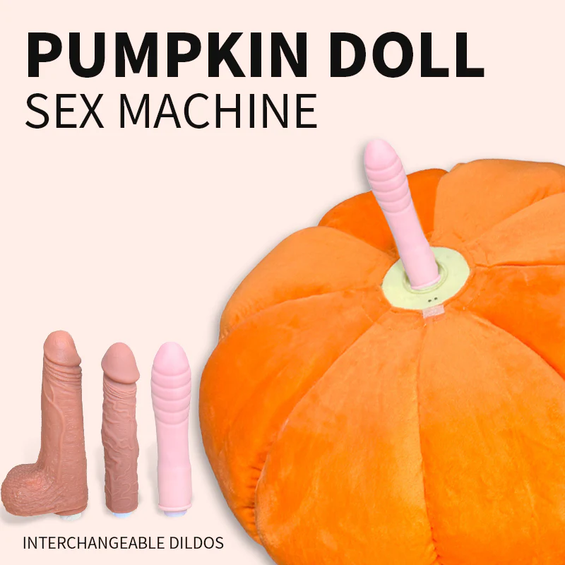 Pumpkin-shaped Pillow Style Thrusting Dildo Sex Machine Vibrator - Image 4