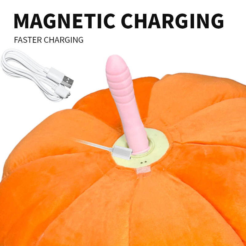 Pumpkin-shaped Pillow Style Thrusting Dildo Sex Machine Vibrator - Image 5