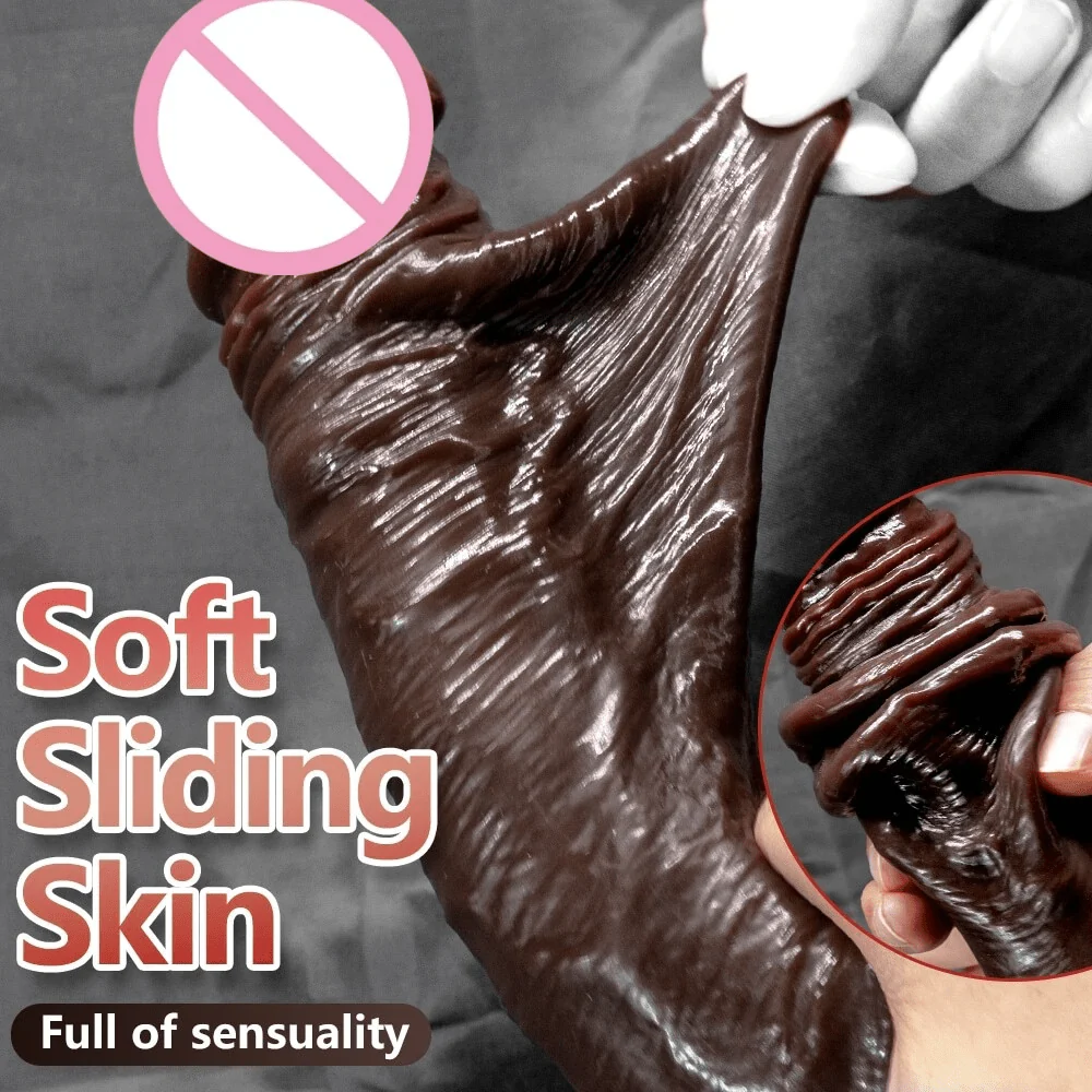 Real Skin Feeling Realistic Dildos Sliding Foreskin Design Female Masturbator - Image 6