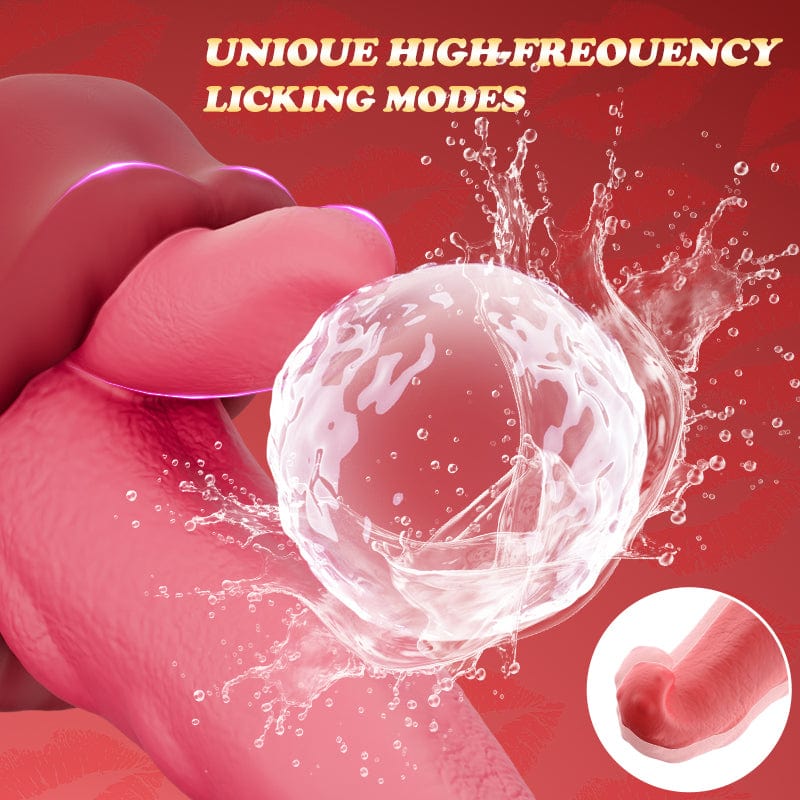 Realistic Tongue Thrusting Heating Fantasy Dildo With Suction Cup - Image 7