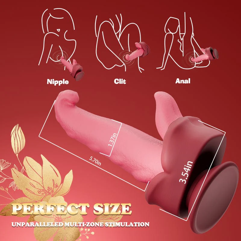 Realistic Tongue Thrusting Heating Fantasy Dildo With Suction Cup - Image 9