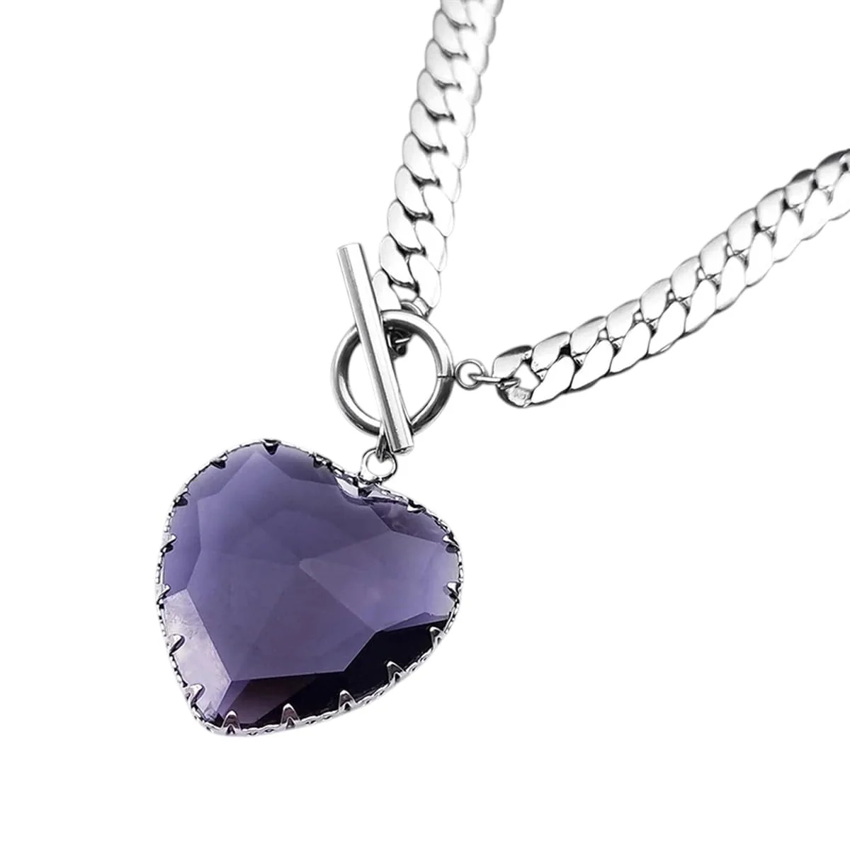 Red Heart Pendant Necklace Choker - Image 7