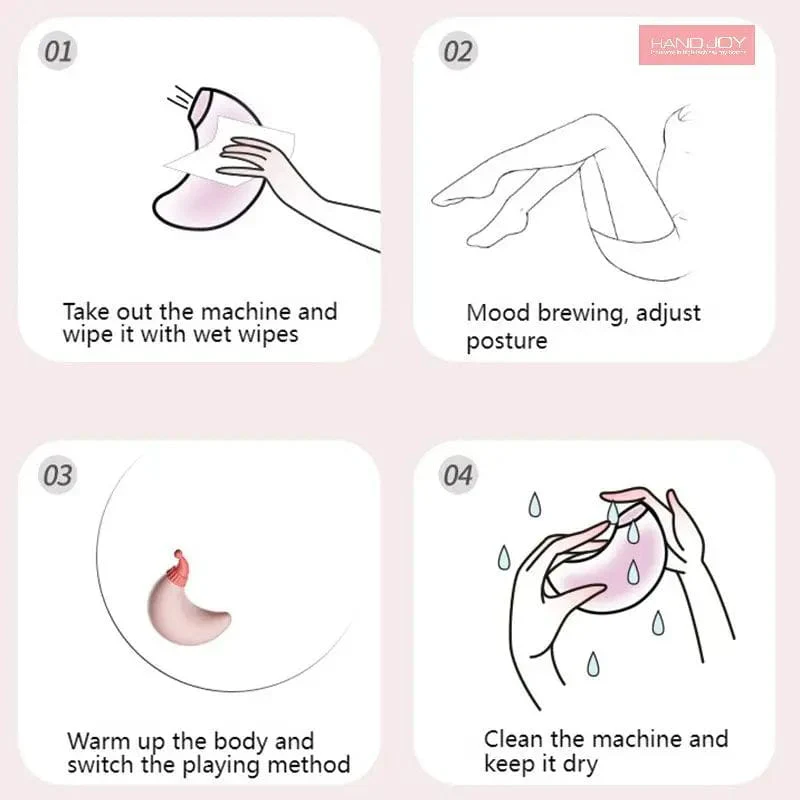 Red Riding Hood Moon Sucking Vibrator Vibrating Sucker Oral Clitoris Stimulator - Image 5