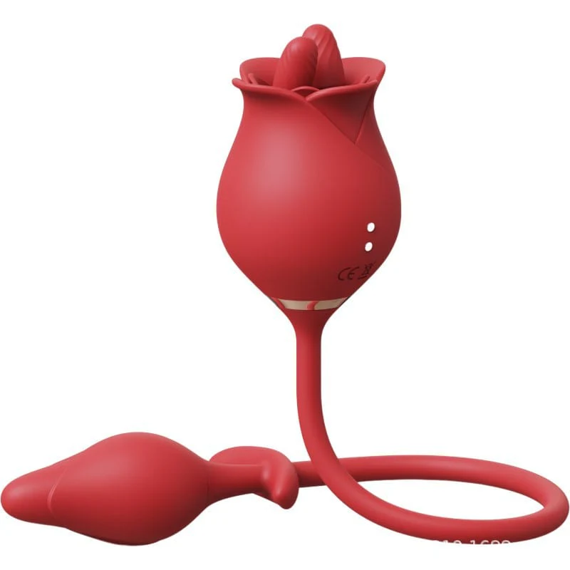 Romeo Double-pistil Tongue-licking Rose Toy With Vibrating Anal Plug - Image 6