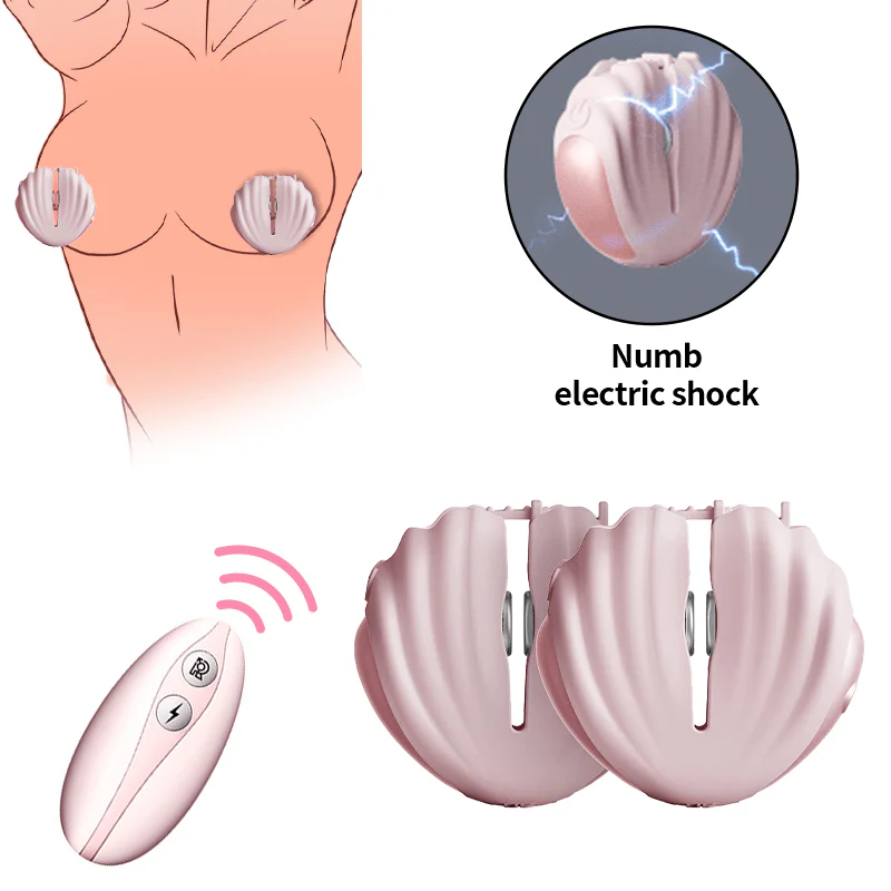 Roomfun Shell SM Electric Shock Nipple Clamp Vibration Massager Remote Control - Image 3
