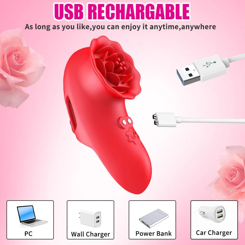 Rose Finger Vibrator G Spot Clitoral Stimulator for Couple Flirting - Image 5