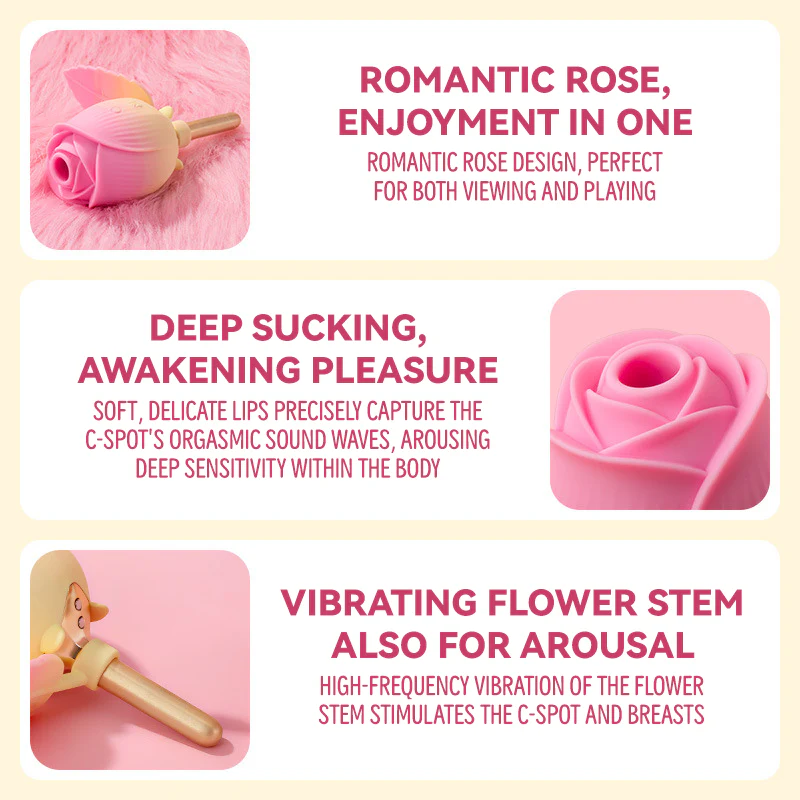 Rose Hand-Held Sucking Vibrating Vibrator - Image 5