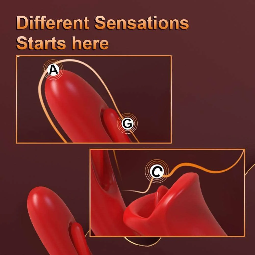 Rose Muncher 3 In 1 Rose Hollowed Out Kiss Tongue Vibrator - Image 4