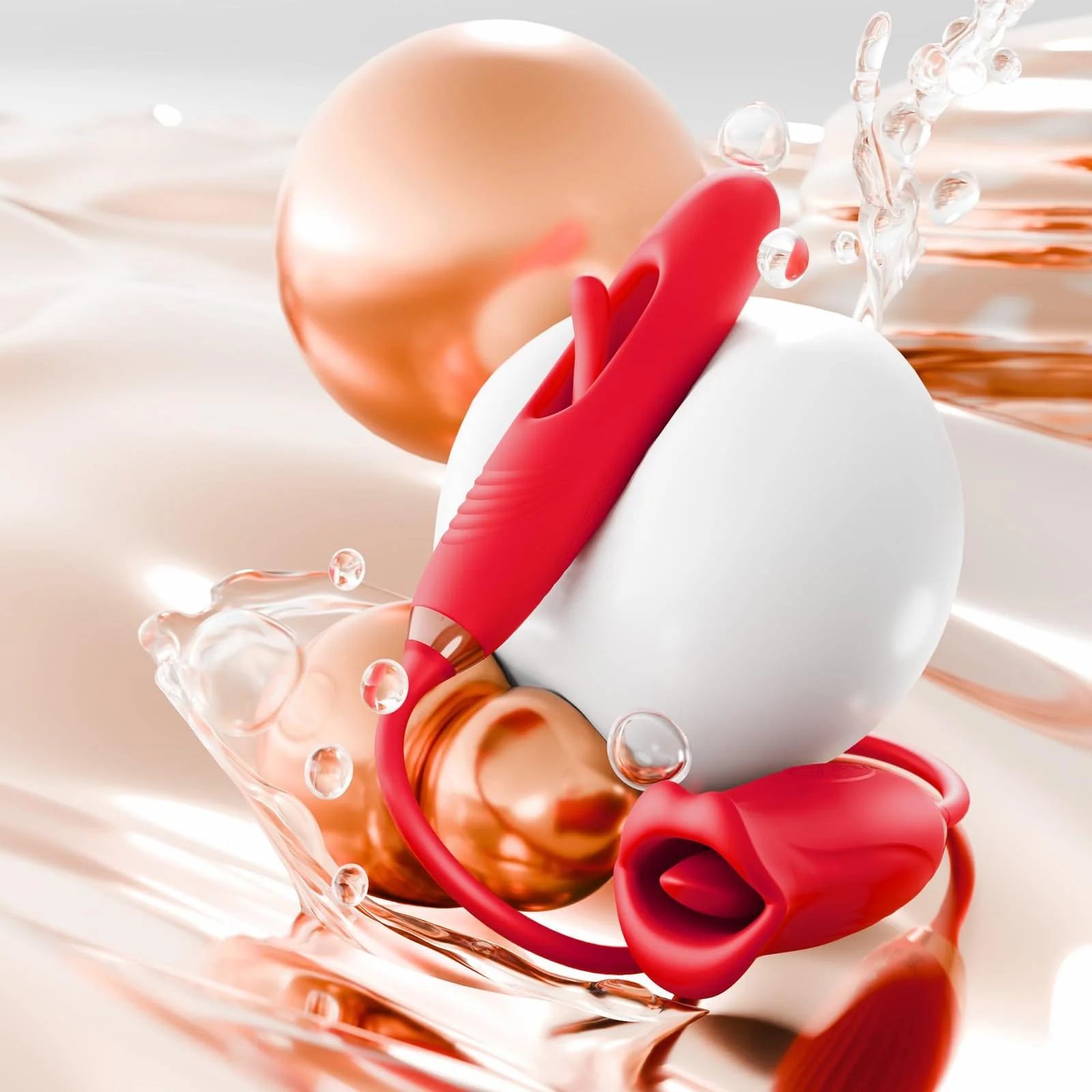 Rose Muncher Lip Tongue Suction Vibrator With Patting Dildo Vibrator - Image 11