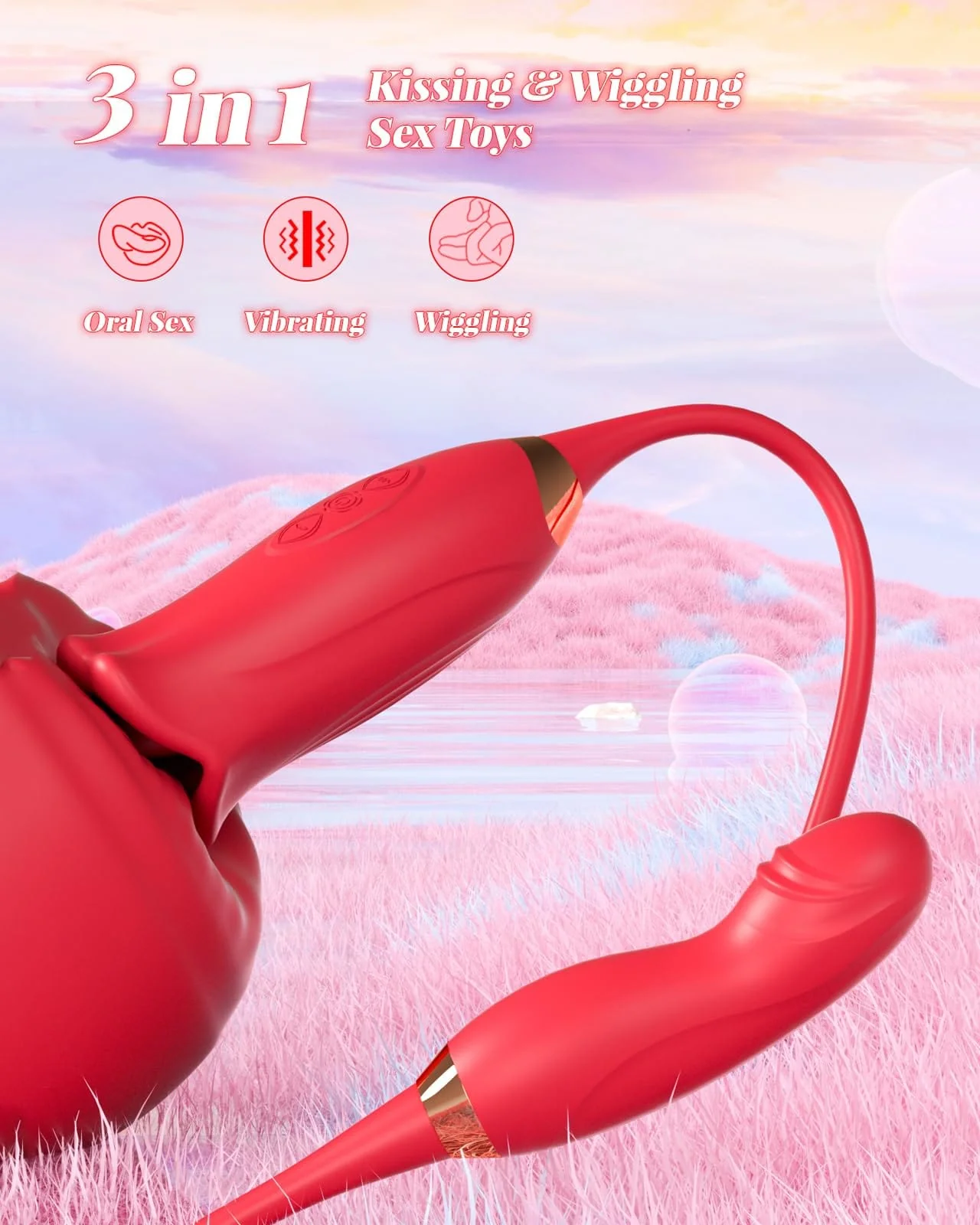 Rose Muncher Powerful Sucking Vibrator Dildo Women's Tongue Licking - Image 8
