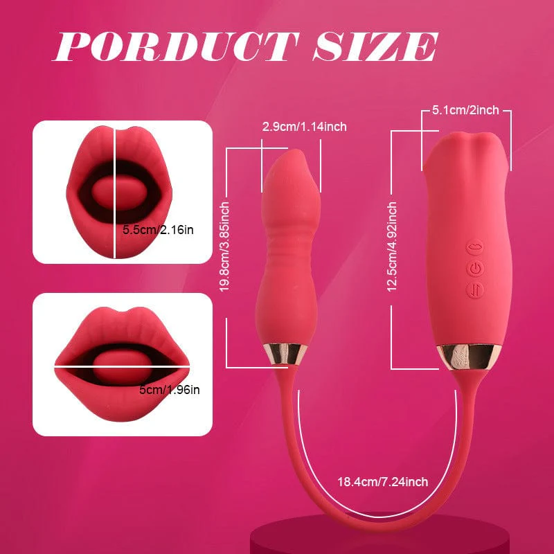 Rose Muncher Scarlet Rose kiss 3-in-1 Bitting & Thrusting Vibrator - Image 4