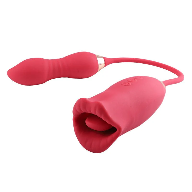 Rose Muncher Scarlet Rose kiss 3-in-1 Bitting & Thrusting Vibrator - Image 5