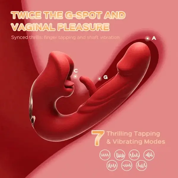 Rose Muncher Tapping G-Spot Vibrator Tongue Clitoral Stimulator - Image 4