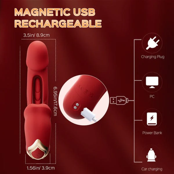 Rose Muncher Tapping G-Spot Vibrator Tongue Clitoral Stimulator - Image 6