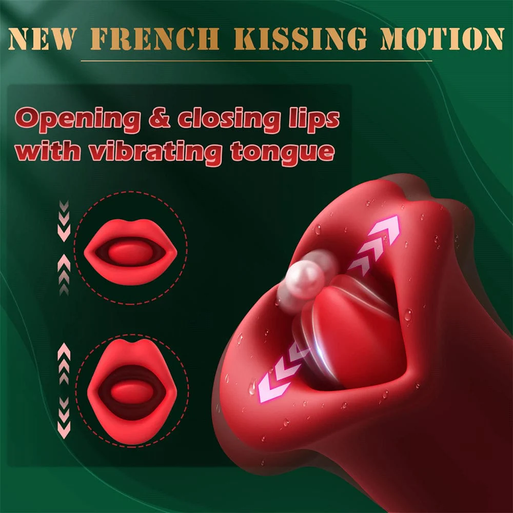 Rose Muncher Vibrator With Stick 10 Vibration Modes And 10 French Kissing Modes - Image 5